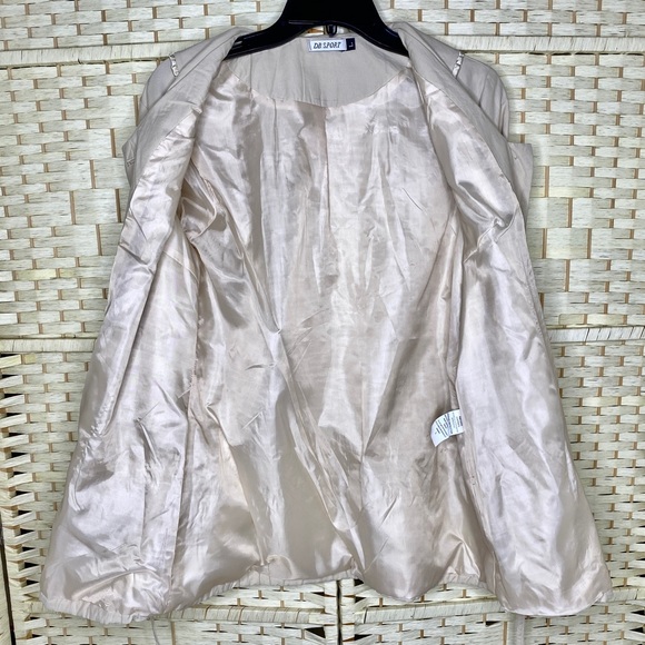 Vintage DB Sport Khaki Jacket With Lace & Satin Ribbon Size L Women's - Picture 10 of 12